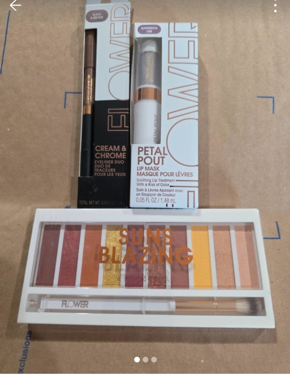 Suns Blazing Eyeshadow Palette & Lip Mask - Dual End Eyeliner Bundle 3 Items